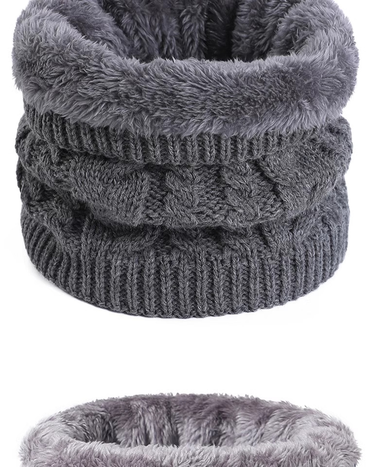 Unisex winterwarmer met fleecevoering en verdikking voor buitenfietsen, koudebestendige, gedraaide gebreide nekwarmer, grensoverschrijdend_voghion.com