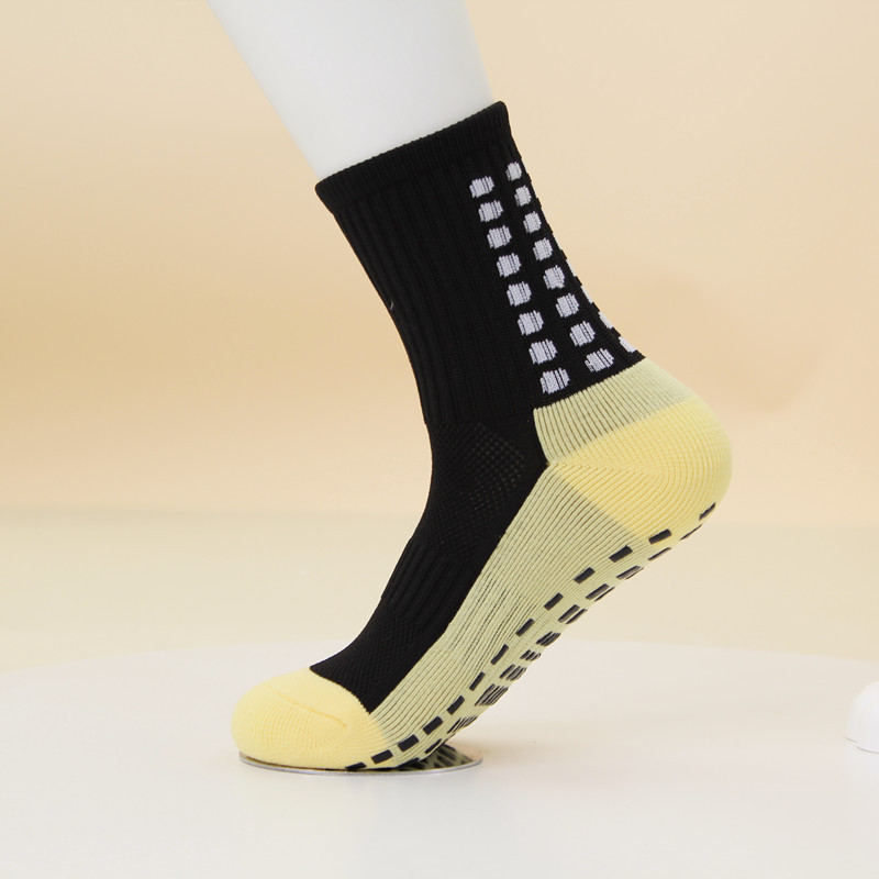 축구 양말 블랙 튜브 노란색 바닥 1 쌍