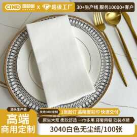 跨境专供30*40cm无尘纸餐巾高档酒店餐厅用一次性口布定制批发