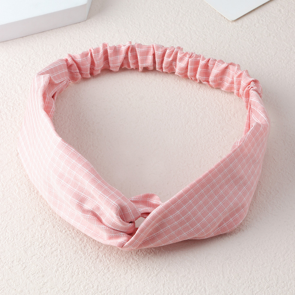 Autumn And Winter Knitted Headband Korean Cross Elastic Headband Chiffon Solid Color Hair Accessories Wholesale display picture 4