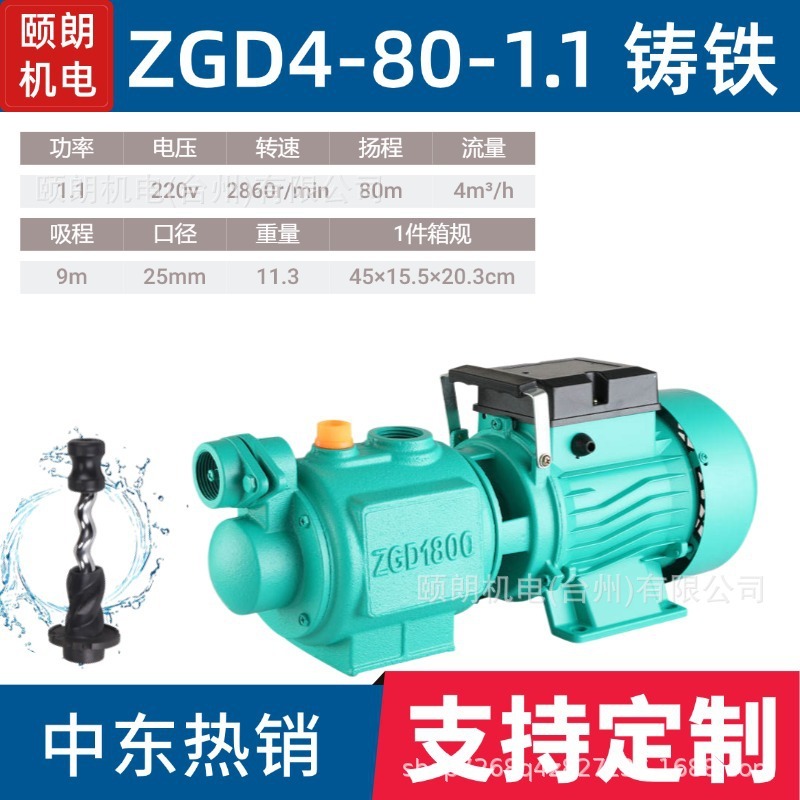 外贸ZGD螺杆自吸泵高扬程220v欧规自来水压泵水井水塔供水推力泵|undefined