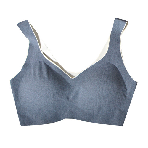 New Style Premium Seamless SP2168 One-Piece Bra Without Underwire with Vertical Striped Color Matching Comfortable Sports Sleep Underwear