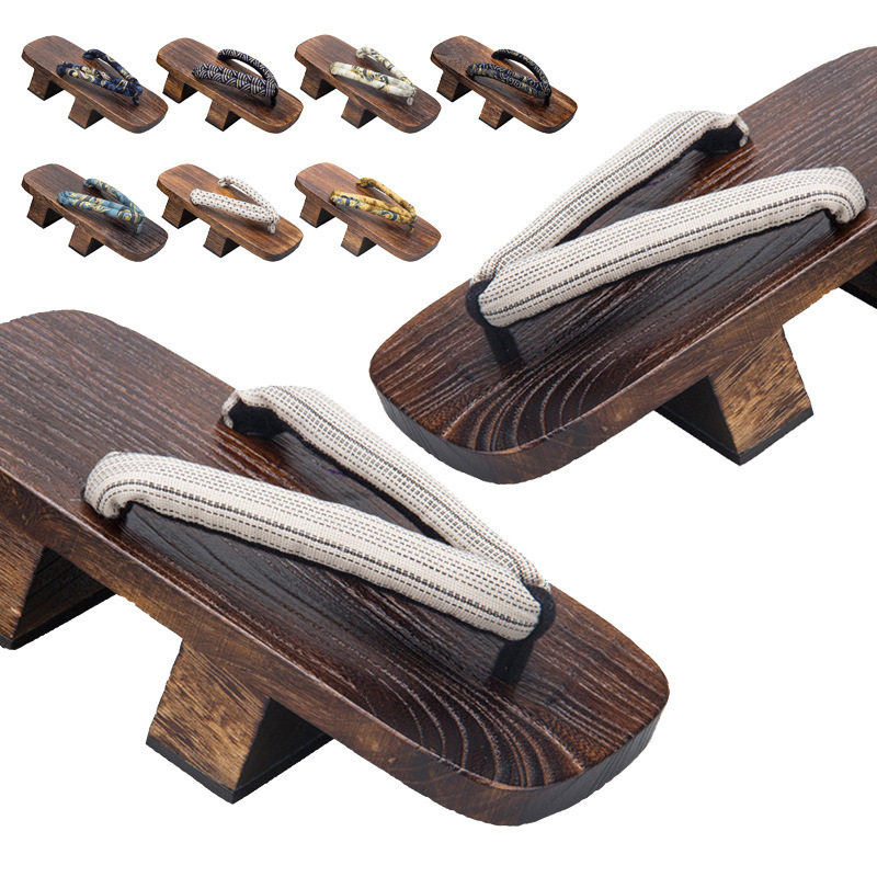 Fashionable Versatile Clogs for Men, Non-Slip Trendy Flip-Flops for Women, High-Heeled Home and Outdoor Wooden Sandals, Casual Style