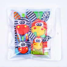 新SOZZY新生婴儿动物手腕带摇铃宝宝手带袜子婴儿斑马玩具0-1岁