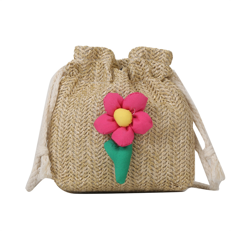 Fresco estilo occidental flor tejida estilo occidental pequeña bolsa para las mujeres 2023 verano nuevo hombro mensajero bolsa cubo bolsa moda