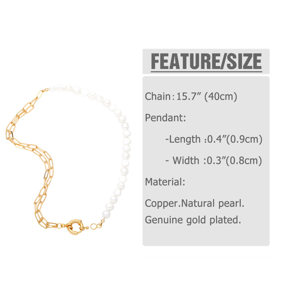 Fashion Round Imitation Pearl Copper Plating Necklace 1 Piece