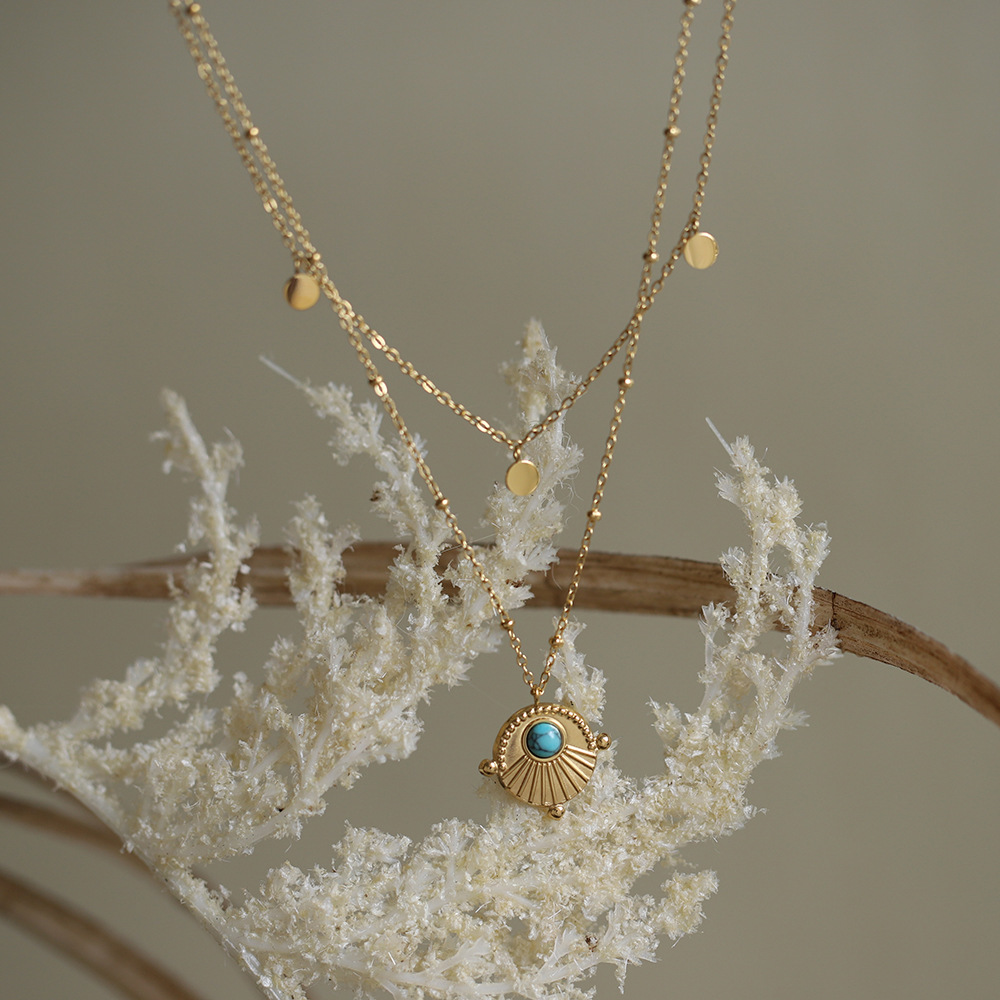Linglang 18K Gold Plated Necklace for Women Vintage Layered Necklace Gold Chain Layering Necklace Gold Jewelry