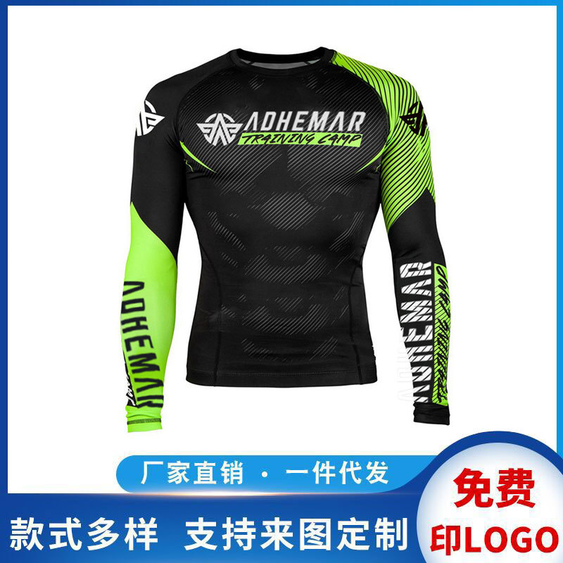Boxing Long-Sleeved Running Bodysuit Training Fighting Fitness Sports Sanda Suit Muay Thai Top Fighting Ufc