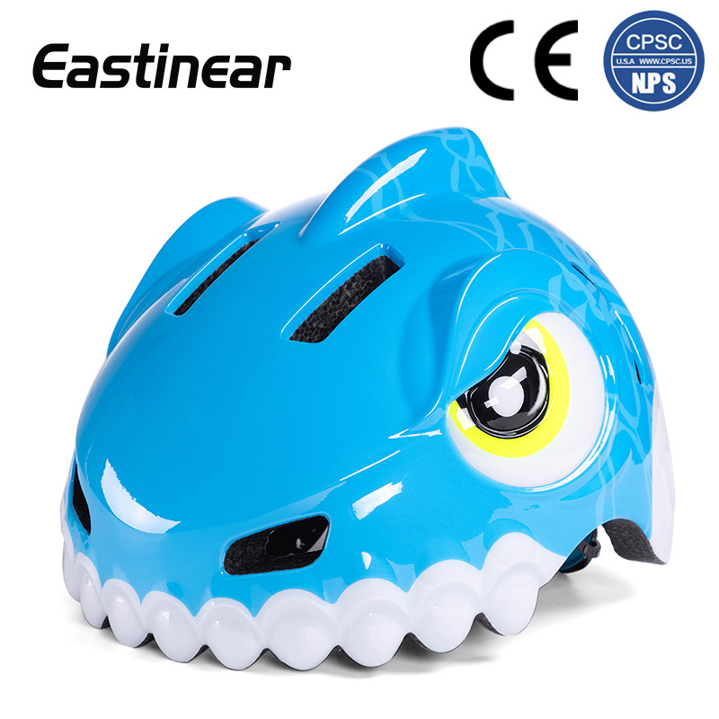 Bicycle Riding Children's Helmet, Roller Skating Helmet, One-Piece Balance Bike Anti-Fall Shark Safety Children's Helmet