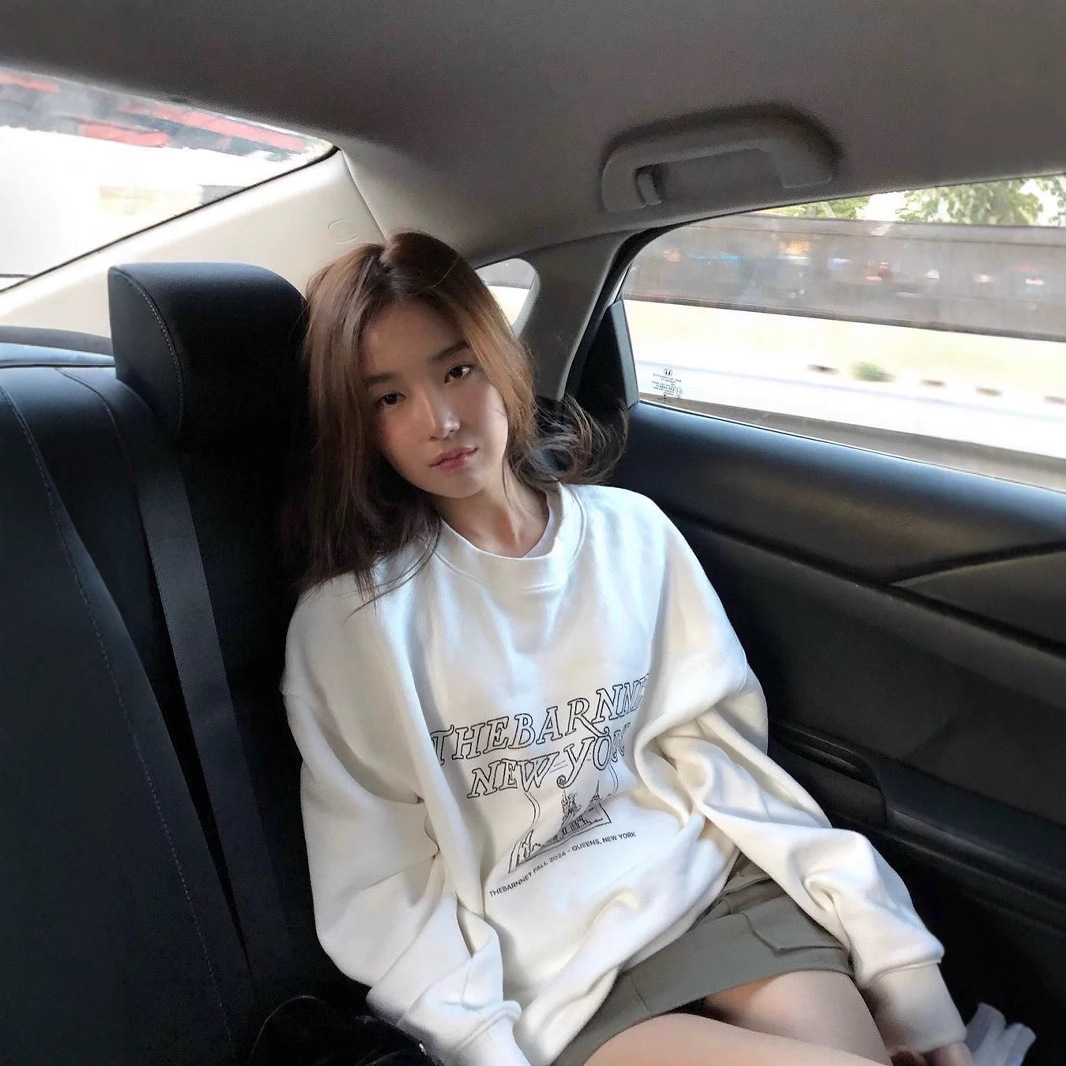 In-Stock in Jimo~ Korean Trendy Brand Dongdaemun Bana Niche Instagram-Style Loose Casual 26 Spring Collection Women's Sweatshirt