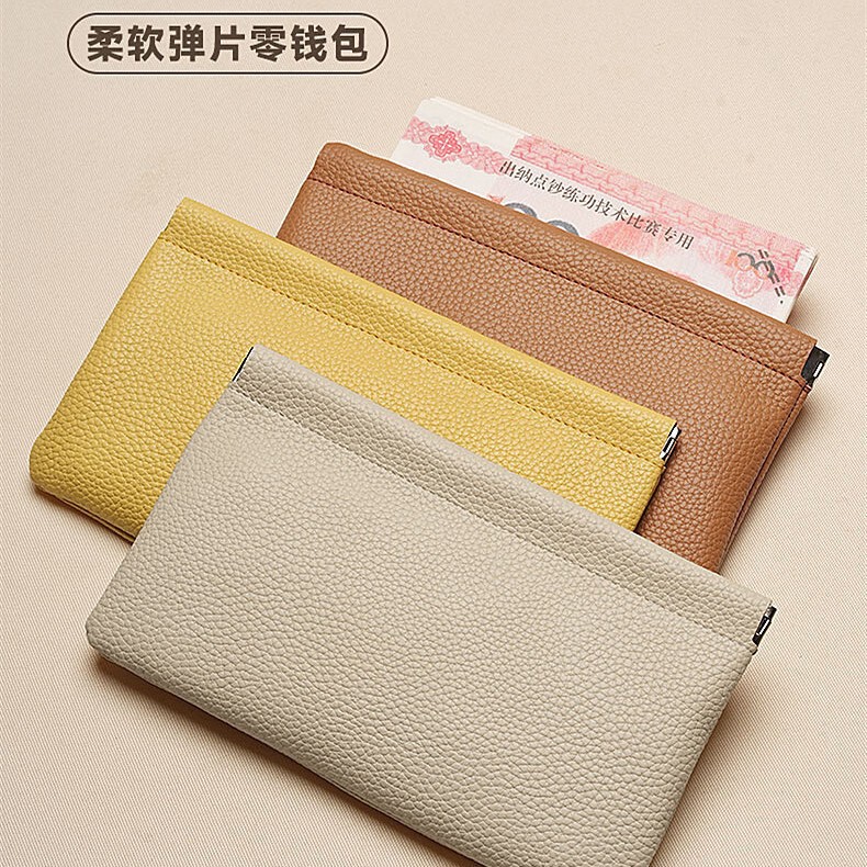 New Leather Spring-Clip Earphone Automatic Closure Storage Bag Multi-Purpose Wireless Earphone Data Cable Portable Functional Bag