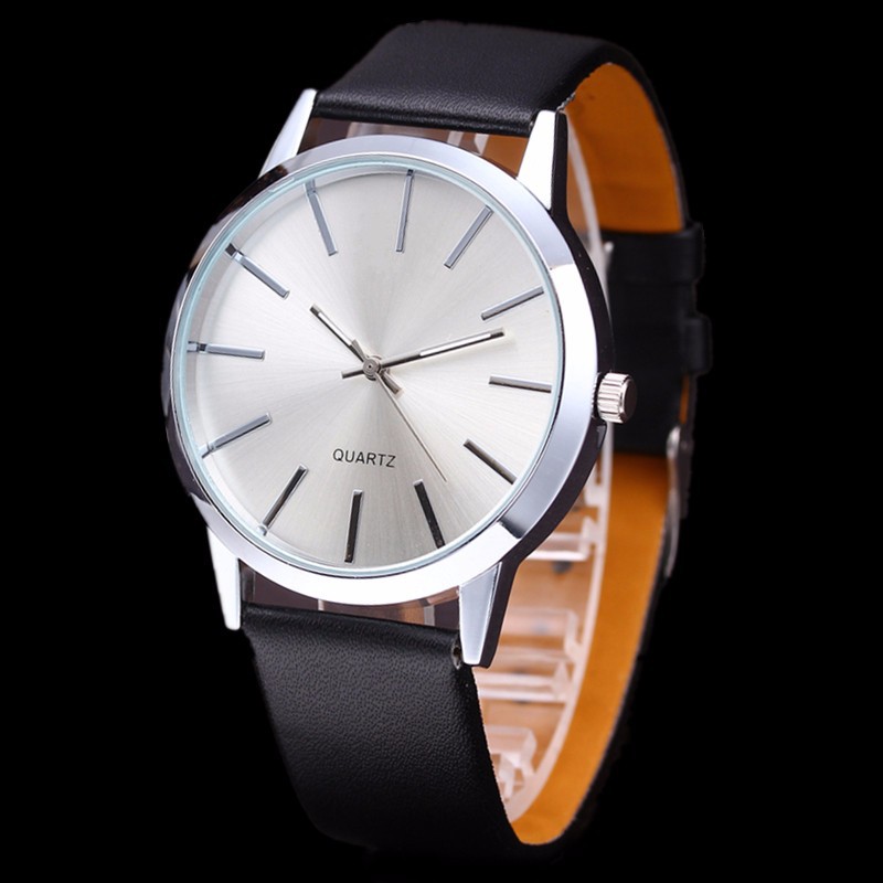 Men Quartz Watch Set With Bracelet Necklace Ring And Leather Strap_voghion.com