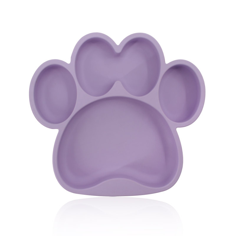 Spot para niños pata de oso tazón de ventosa de silicona bebé anti-caída placa de comedor de silicona de grado alimenticio para bebés