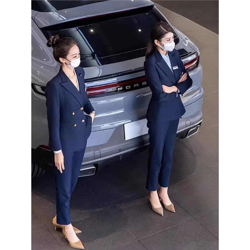 High-End Suit Suit for Women, Spring & Fall Sales, Professional Suit, Elegant, Slim Fit, Porsche Work Clothes, 4S Shop Work Clothes