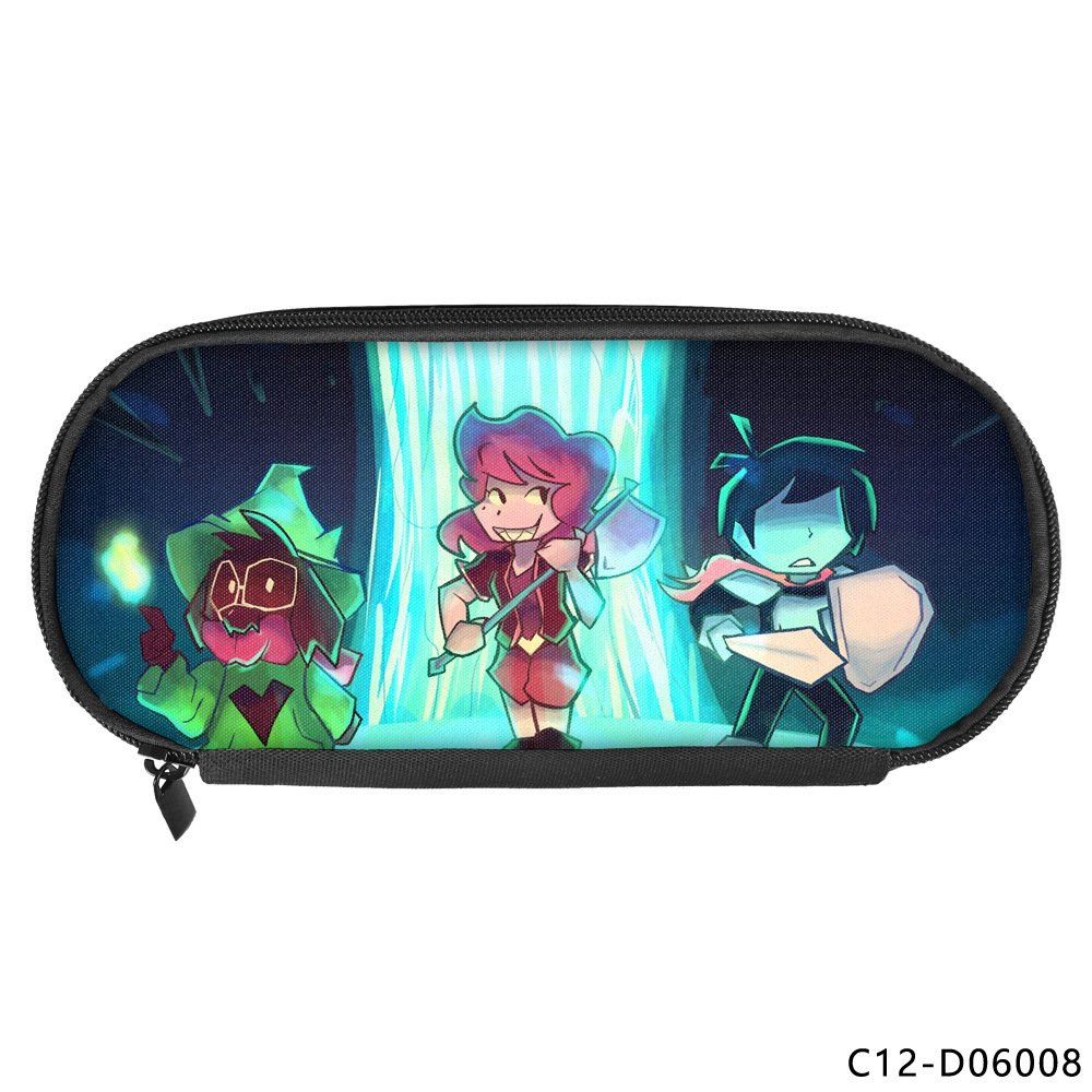 초중고 학생을위한 대용량 연필 케이스 인쇄 DELTARUNE 어린이 연필 문구 다기능 보관 가방
