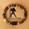 S305-Aquarius Mixed Color Natural Stone Constellation Bracelet #SZ1239