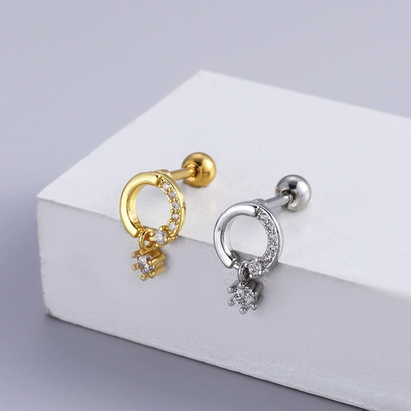 Серебряные серьги с zirconами и бантом, модное пирсинг, корейский стиль