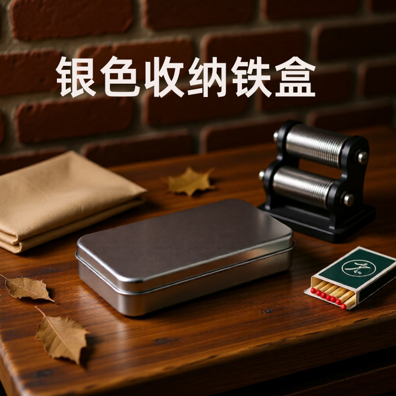 Customized Silver Tinplate Box Plain Flip-Top Beauty Knife Tool Box Iron-Colored Stationery Box Makeup Pen Medical Beauty Tin Box Customized Silver Tinplate Box Plain Flip-Top Beauty Knife Tool Box Iron-Colored Stationery Box Makeup Pen Medical Beauty Tin Box