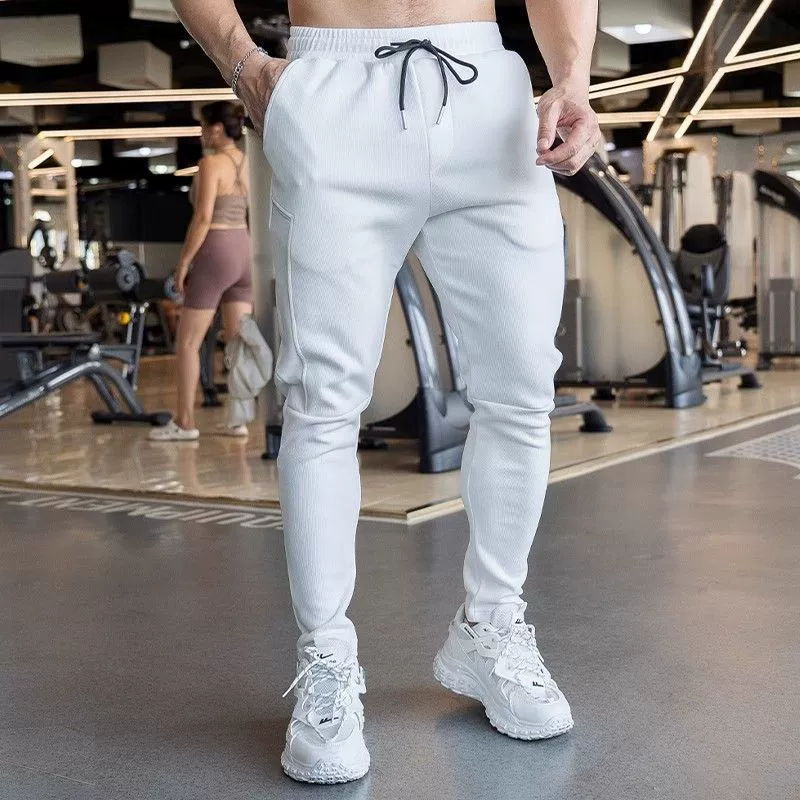 Мужские спортивные фитнес-брюки для бега, стройные, высокие, повседневные осенние и зимние обтягиваемые, бархатные, утолщенные тренировочные брюки, мужские