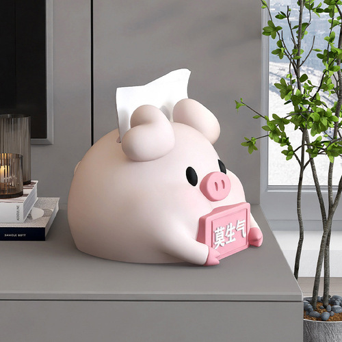 Cream style piggy tissue box decoration restaurant practical paper box don't be angry desktop decoration birthday gift