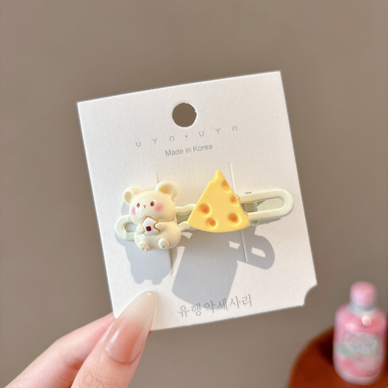 多巴胺彩色刘海发夹女夏天碎发鸭嘴一字夹发卡ins侧边夹子头饰品|undefined