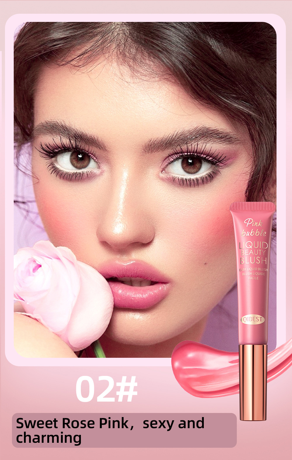 QiBest Hydrating Liquid Blush Multi-functional Makeup Pen, naturally long-lasting makeup, brightens matte and glossy face blush liquid undefined