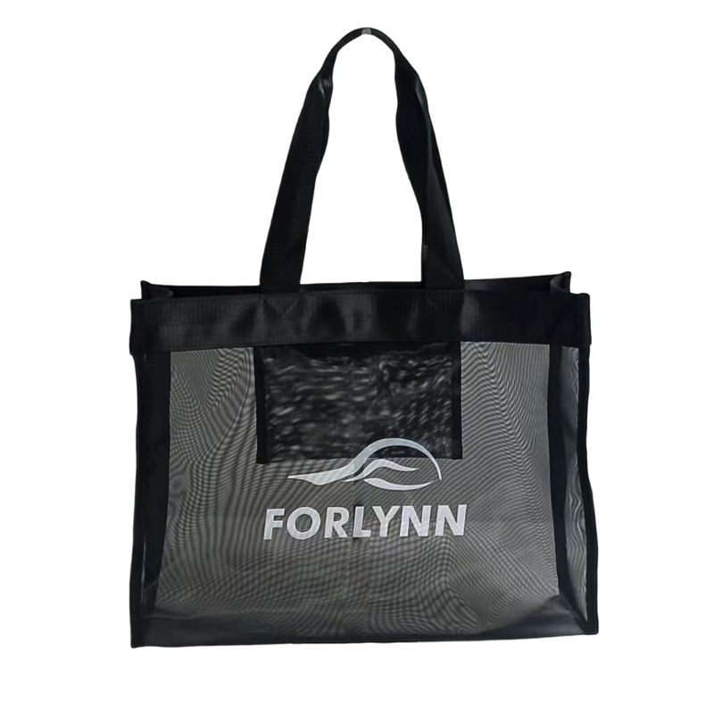 Customized Cross-Border Beach Bag Mesh Bag Fitness Toiletry Storage Bag Swimming Beach Bag Large Capacity Portable Shopping Bag