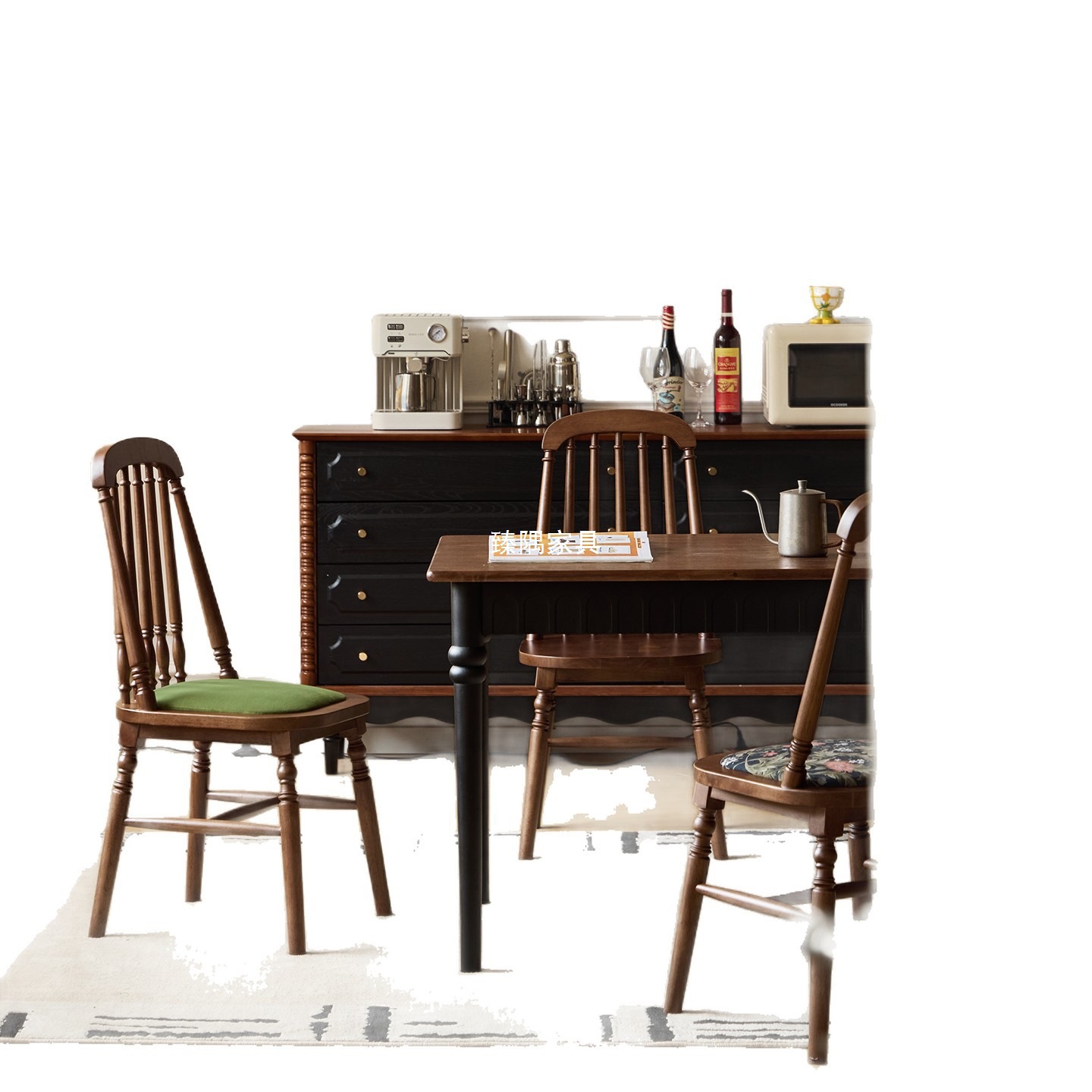 Sillas de comedor de madera maciza estilo medieval retro francés sillas de comedor de madera maciza sillas de respaldo de banco