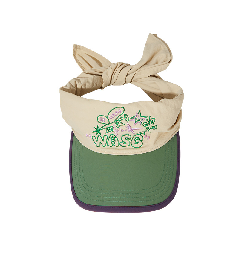 Summer Power Protection, Sunscreen, Sunshade Hat, Unique Design, Colored Tie Headband, Embroidered Street Skateboarding,_voghion.com