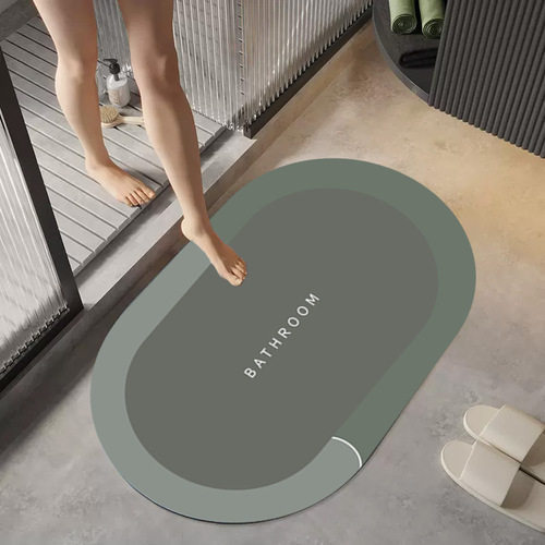 Bathroom absorbent floor mat diatom mud soft pad toilet bathroom door quick-drying foot mat household non-slip mat entry door mat