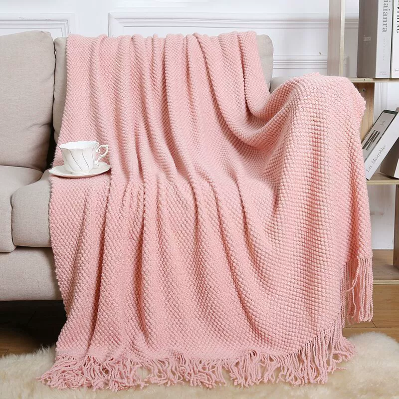 Duvet for sleep, knitted sofa, boho style