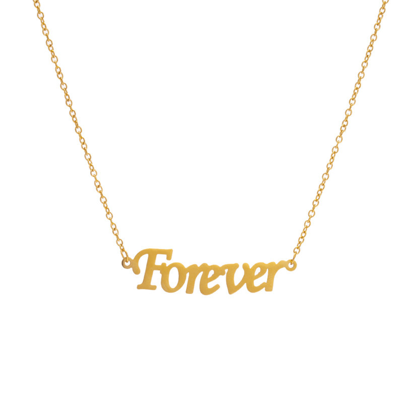 Casual Elegant Classic Style Letter Titanium Steel Necklace_colorza_5