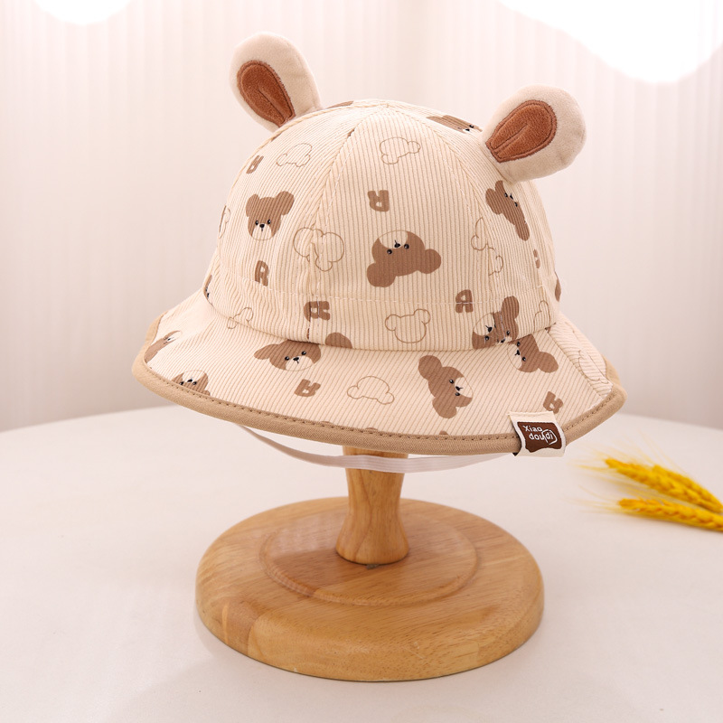 Sombreros para bebés otoño y invierno lindos sombreros de pescadores para niños y niñas sombreros de viento de dibujos animados al aire libre sombreros de moda para bebés versátiles sombreros de bañera