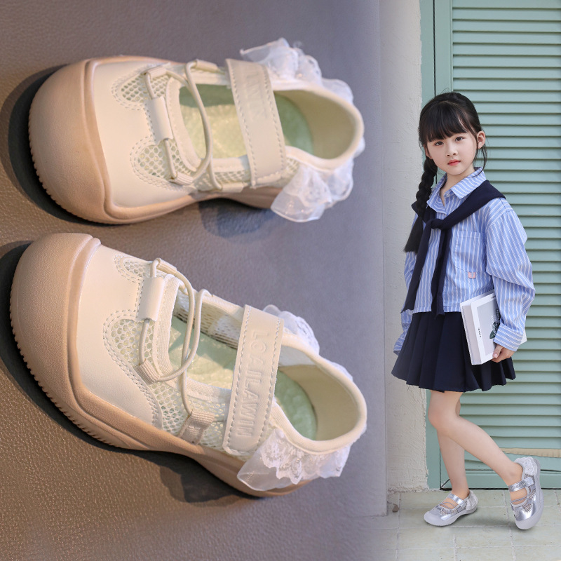 Sandalias para niñas 2025 verano nuevo estilo Mary Jane zapatos de red individuales transpirables para niños zapatos deportivos para niñas zapatos de princesa de estilo occidental image 5