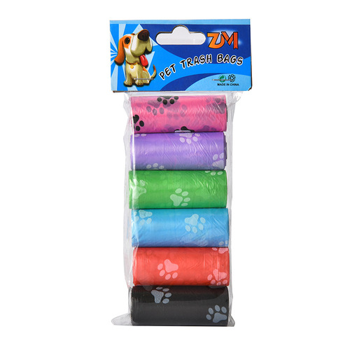 Pet waste bag factory wholesale continuous roll printed handy bags disposable poop bags dog cleaning waste bags