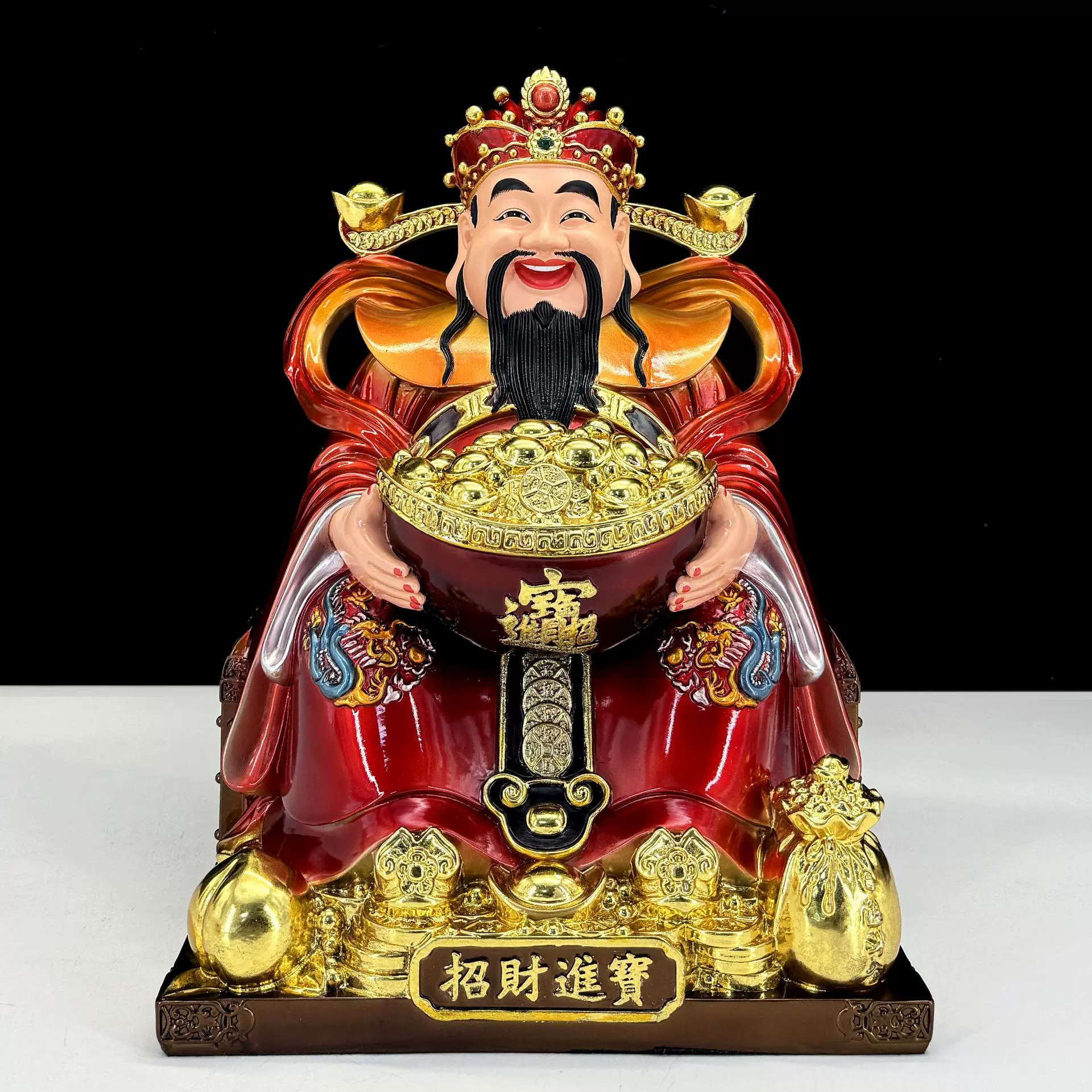 厂家批发家用红衣财神爷招财文财神居家供奉店铺开业财神摆件佛像