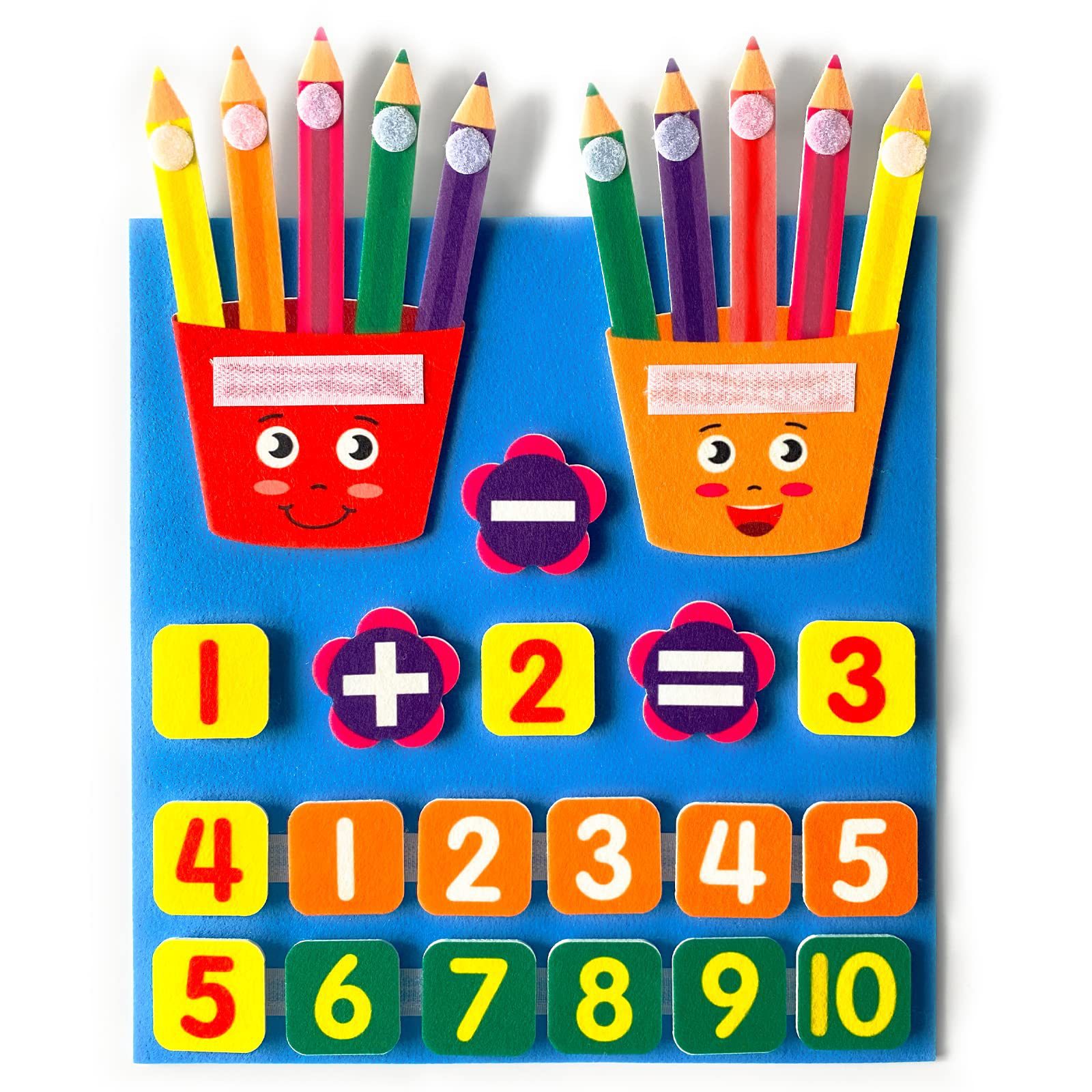 毛毡加减法数学DIY手指数数玩具 跨境儿童早教学习毛毡数字益智板