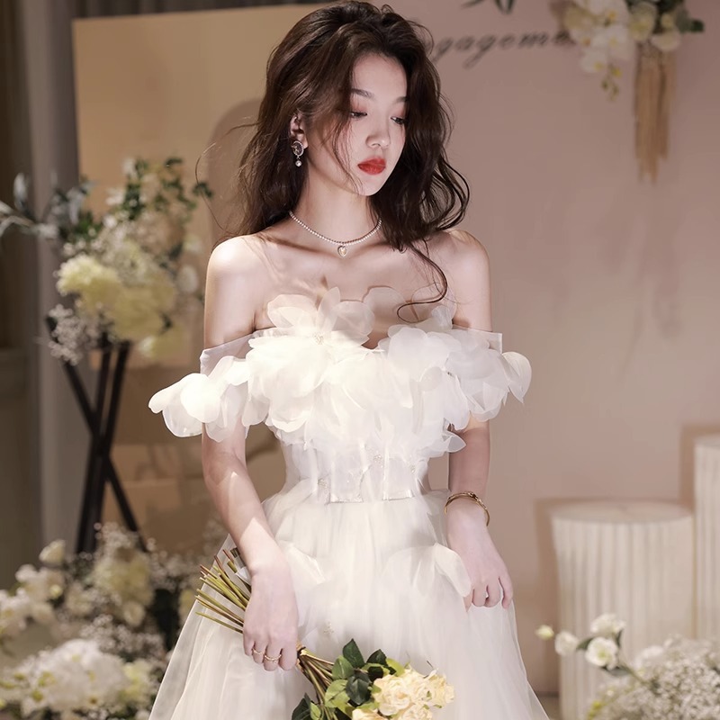 White Evening Dress for Women French Classy Accessible Luxury Niche Birthday Forest Wedding Dress Adult Fugitive Princess