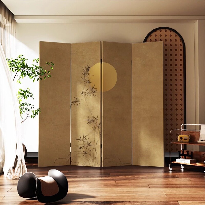 New Chinese-Style Screen Partition for Living Room, Office, Entrance, Restaurant, Hotel, Tea Room, Simple Folding Movable Partition