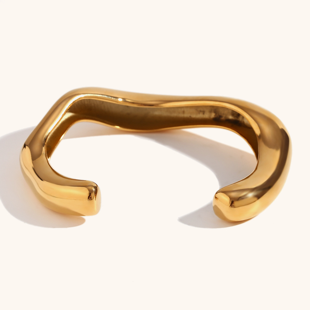 Acier Inoxydable Plaqué Or 18K Décontractée Irrégulier Bracelet display picture 7