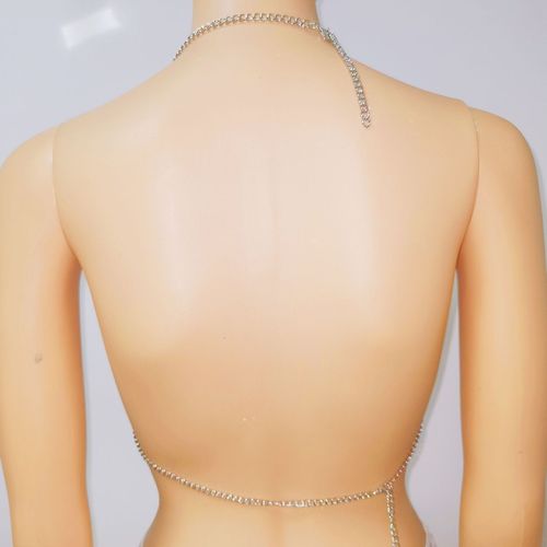 Metallic glitter sparkles necklace sexy night club hot girl high quality breathable bikini top