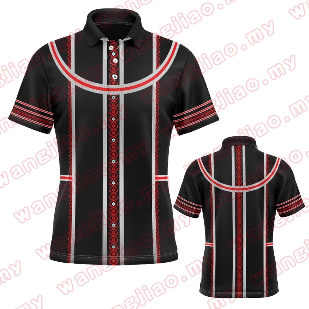Camisa de polo transpirable de malla suelta de verano para hombre con estampado 3D con estampado retro clásico, camisa POLO con botones de manga corta