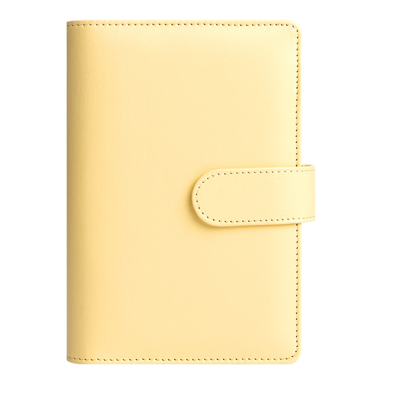 Presupuesto transfronterizo Cash Clip de hojas sueltas Bolsa con cremallera Sobres Libro de cuentas A6 Macarons PU Cuaderno de hojas sueltas de cuero