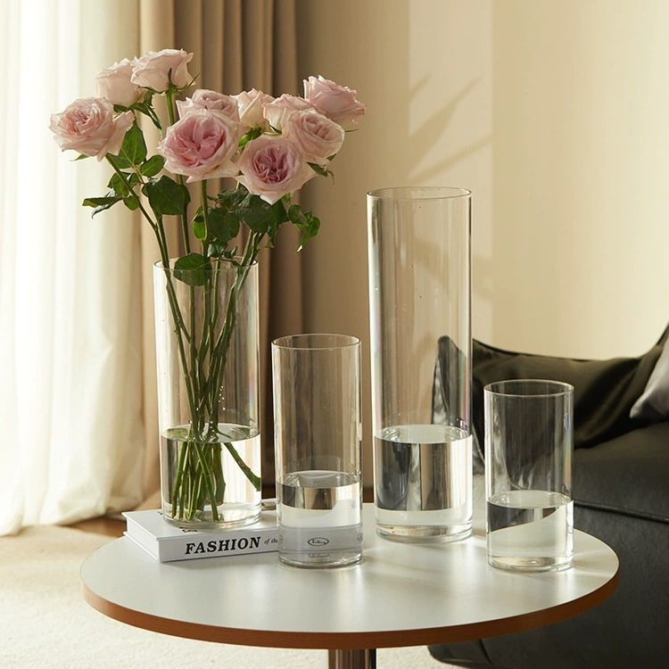 Ваза гидропонная гидропонная цветочная композиция Богатый бамбук прозрачный прямой цветок декоративная гостиная от пола до пола большой простой прозрачный