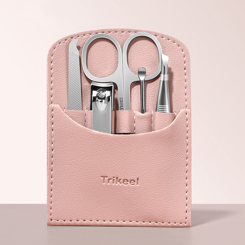 Chuanqier nail clippers 5-piece set stainless steel nail clippers beauty eyebrow clip nail tools manicure knife set Chuanqier nail clippers 5-piece set stainless steel nail clippers beauty eyebrow clip nail tools manicure knife set