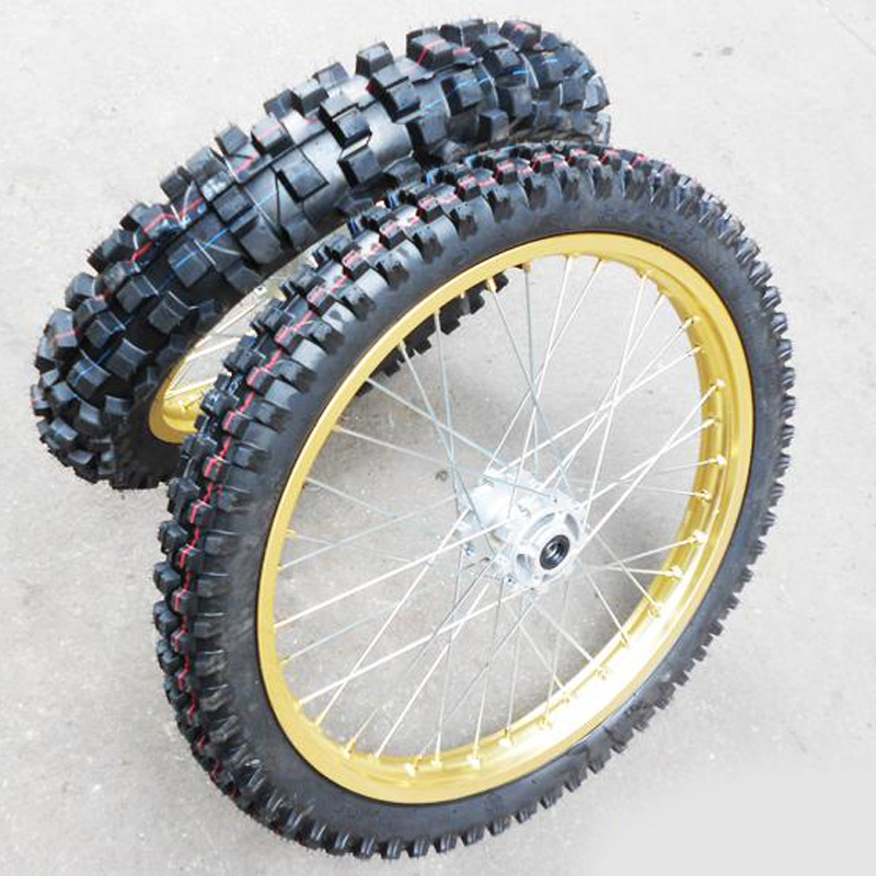 Cqr300 Off-Road Motorcycle Front and Rear Wheel Hubs, Steel Rims, Drum Core Tire Wire Assembly, Mesh Wheels, Large Pattern Tires