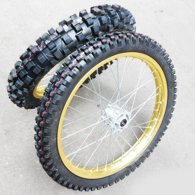 Cqr300 Off-Road Motorcycle Front and Motorcycle wheel hub - front-21-rear-18-gold-aluminum-rims-front-and-rear-tires