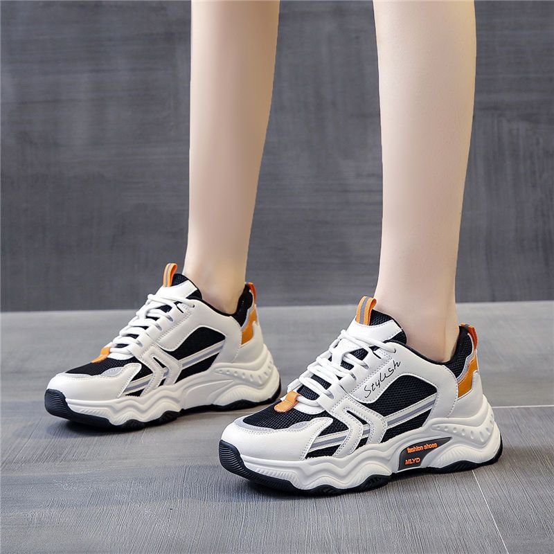 Trendy Dad Shoes Foreign Trade Summer New Korean Version Thick-Soled Women's Shoes Mesh Low-Top Sports Style Breathable Casual Women's Shoes