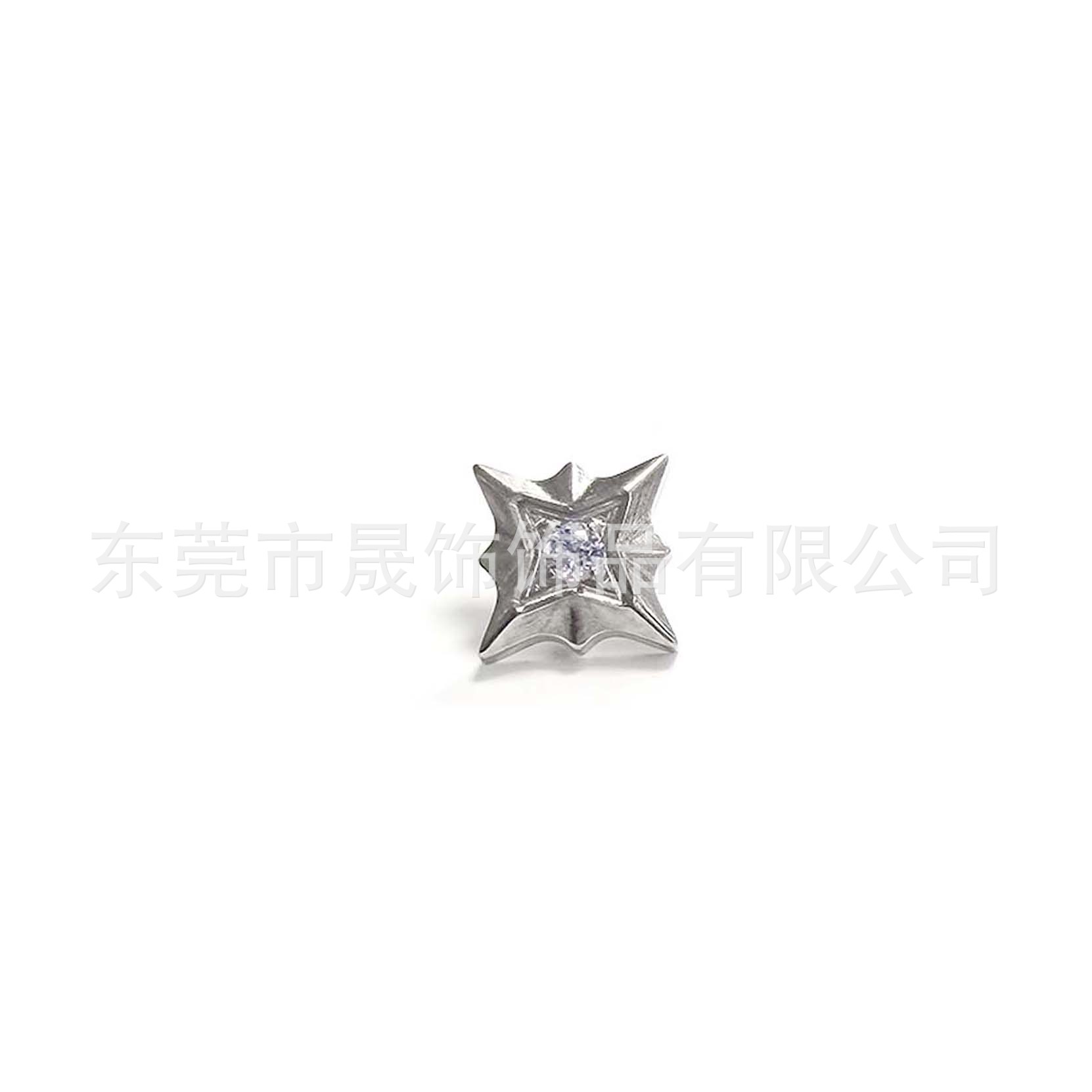 F136 Titanium 芒 Star Studded 5A Cubic Zirconia Ear Stud Labret Stud G23 Implant Grade Titanium 人体 Piercing Jewelry Accessories 头