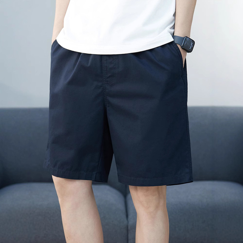 Summer New Casual Men's Loose Breathable Versatile Mid-Length Shorts with Elastic Waist and Straight Cut Summer New Casual Men's Loose Breathable Versatile Mid-Length Shorts with Elastic Waist and Straight Cut